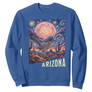 Arizona Roadrunner Vintage Desert Moon Retro Cactus Sweatshirt Southwest Wildlife Bird Starry Night Style