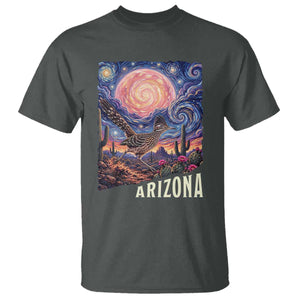 Arizona Roadrunner Vintage Desert Moon Retro Cactus T Shirt Southwest Wildlife Bird Starry Night Style
