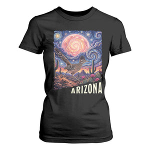 Arizona Roadrunner Vintage Desert Moon Retro Cactus T Shirt For Women Southwest Wildlife Bird Starry Night Style