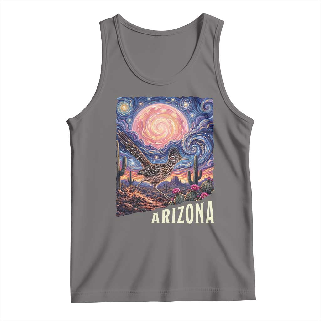 Arizona Roadrunner Vintage Desert Moon Retro Cactus Tank Top Southwest Wildlife Bird Starry Night Style