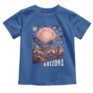 Arizona Roadrunner Vintage Desert Moon Retro Cactus Toddler T Shirt Southwest Wildlife Bird Starry Night Style