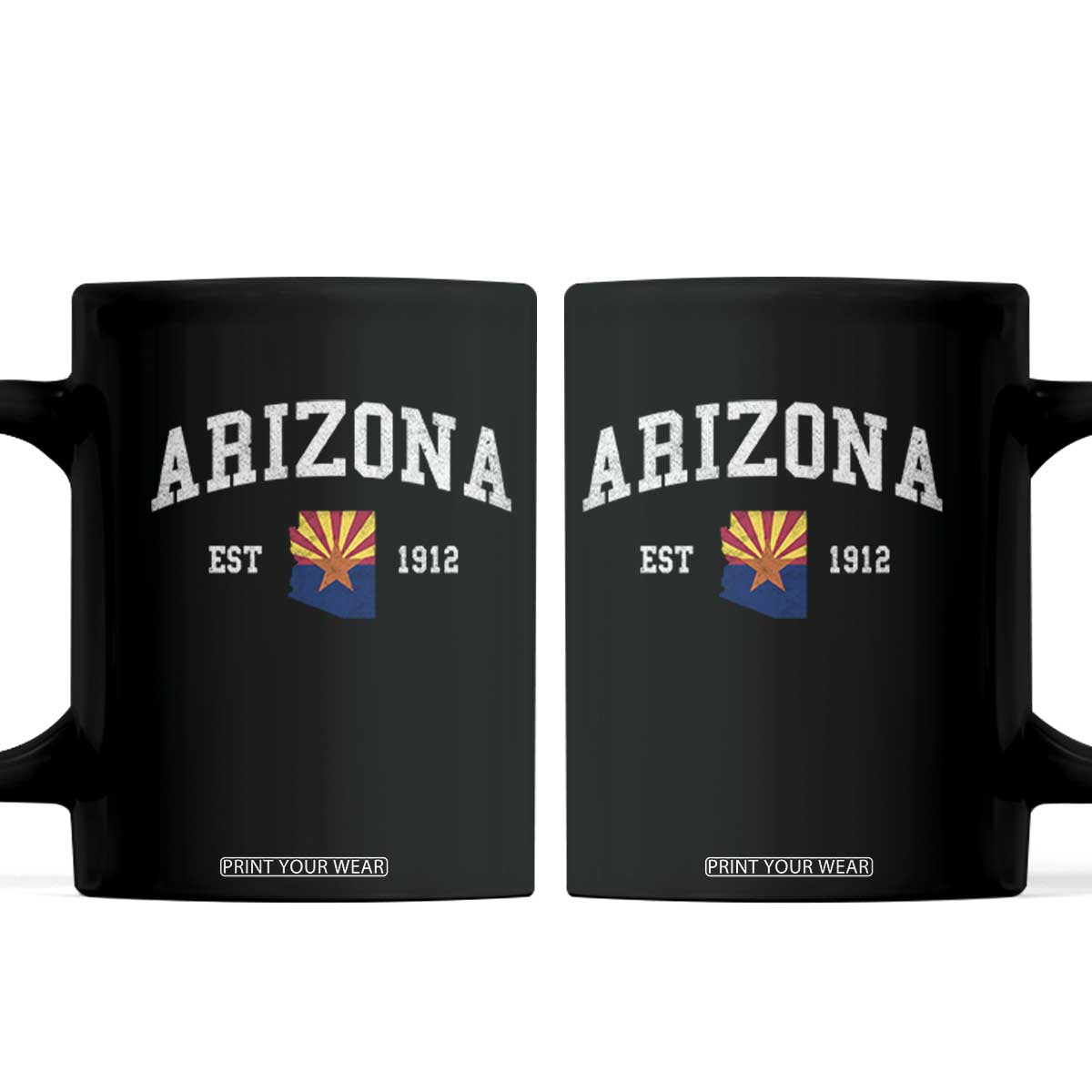 Arizona State Flag Grand Canyon State Established 1912 Coffee Mug TS14 Black Print Your Wear