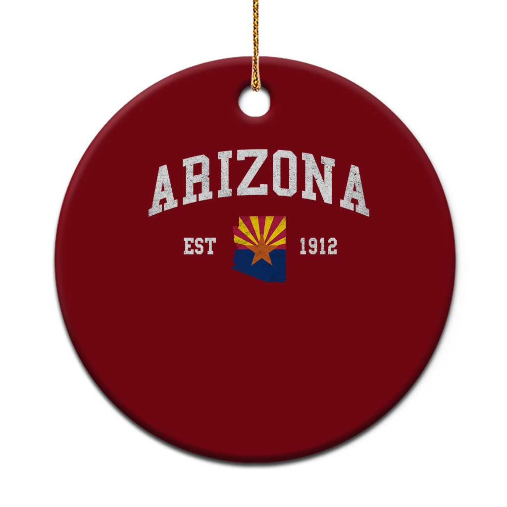Arizona State Flag Grand Canyon State Established 1912 Ceramic Ornament TS14 1pc Red Print Your Wear