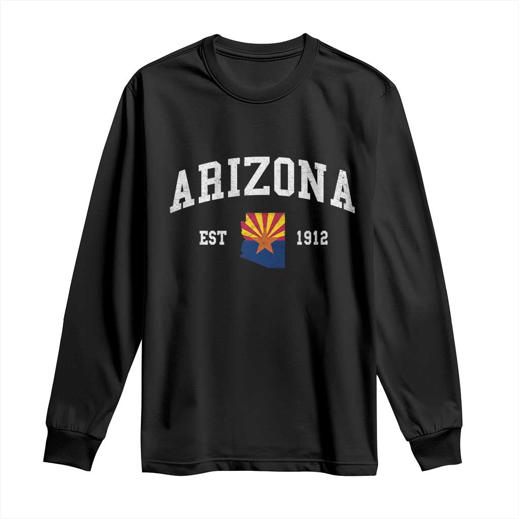 Arizona State Flag Grand Canyon State Established 1912 Long Sleeve Shirt TS14 Black Print Your Wear