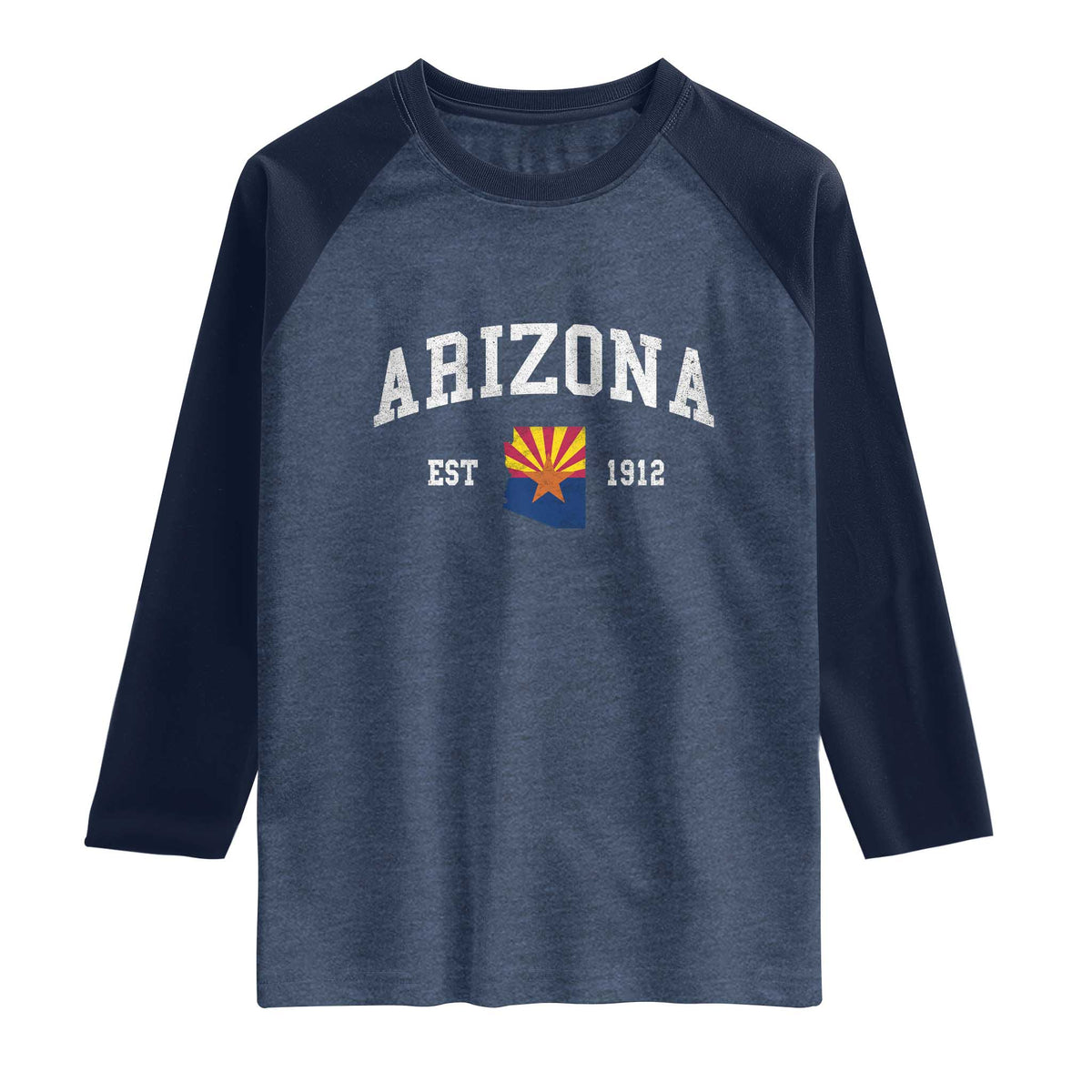 Arizona State Flag Grand Canyon State Established 1912 Raglan Shirt