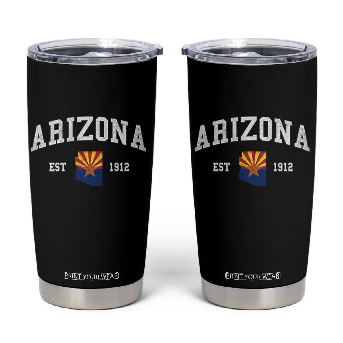 Arizona State Flag Grand Canyon State Established 1912 Tumbler Cup TS14 Black Print Your Wear