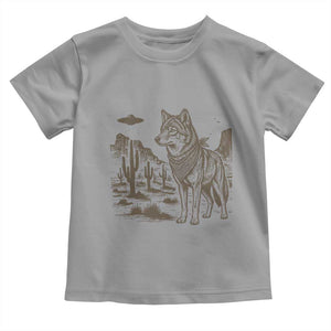 Vintage Coyote Cowboy UFO Toddler T Shirt Western Desert Southwest Coyote Alien