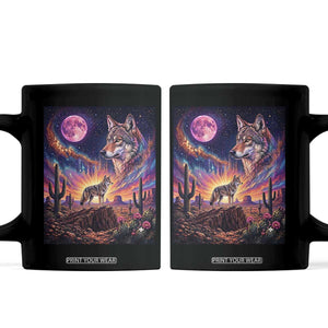 Arizona Coyote Vintage Desert Moon Retro Cactus Coffee Mug Southwest Wildlife Western Adventure Graphic