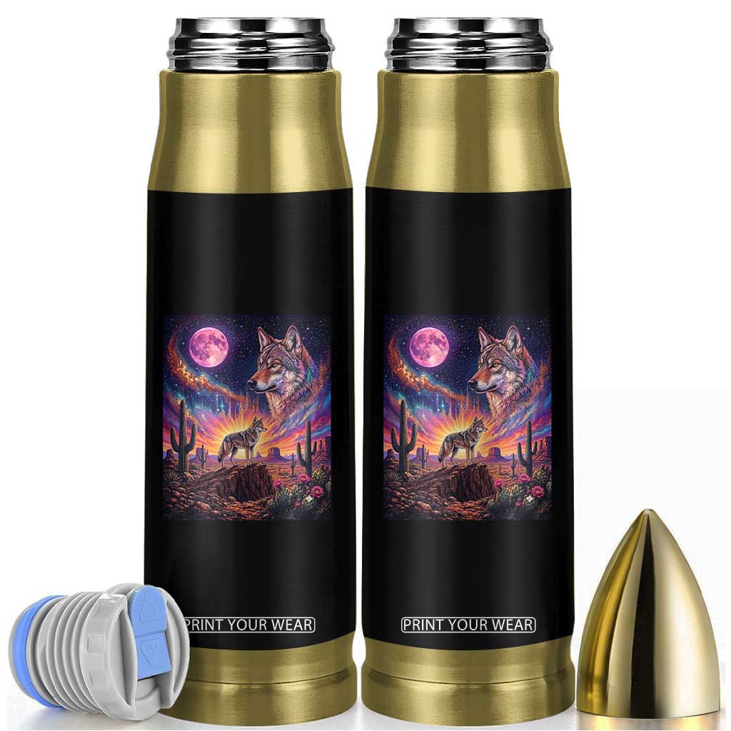 Arizona Coyote Vintage Desert Moon Retro Cactus Bullet Tumbler Southwest Wildlife Western Adventure Graphic TS14 Black Print Your Wear