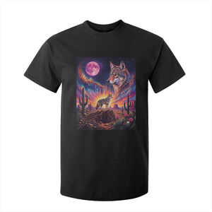 Arizona Coyote Vintage Desert Moon Retro Cactus T Shirt For Kid Southwest Wildlife Western Adventure Graphic