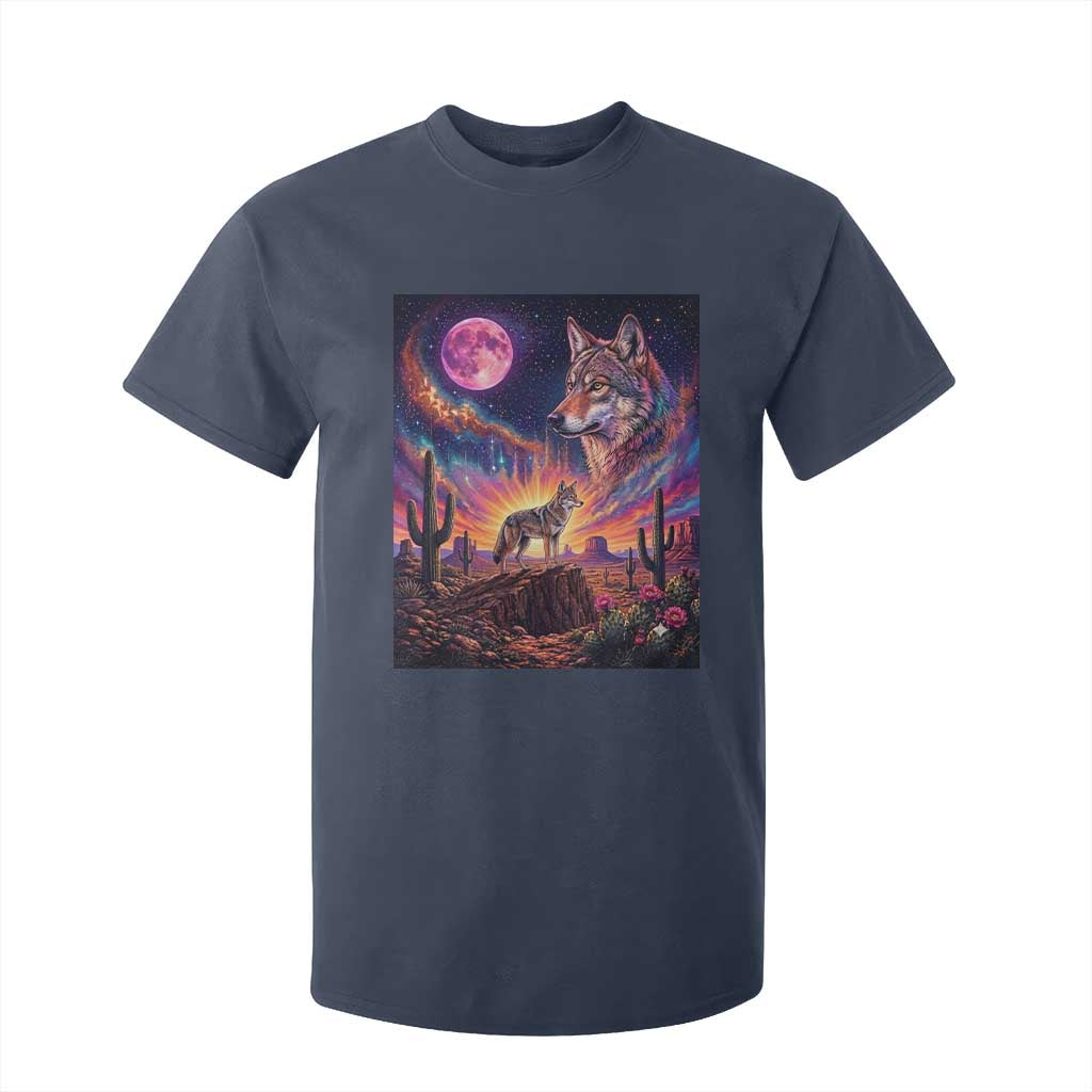 Arizona Coyote Vintage Desert Moon Retro Cactus T Shirt For Kid Southwest Wildlife Western Adventure Graphic
