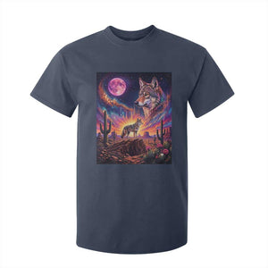 Arizona Coyote Vintage Desert Moon Retro Cactus T Shirt For Kid Southwest Wildlife Western Adventure Graphic