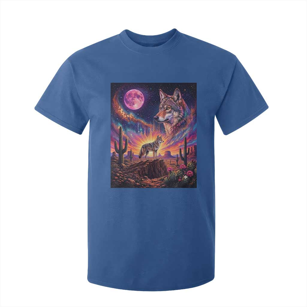 Arizona Coyote Vintage Desert Moon Retro Cactus T Shirt For Kid Southwest Wildlife Western Adventure Graphic