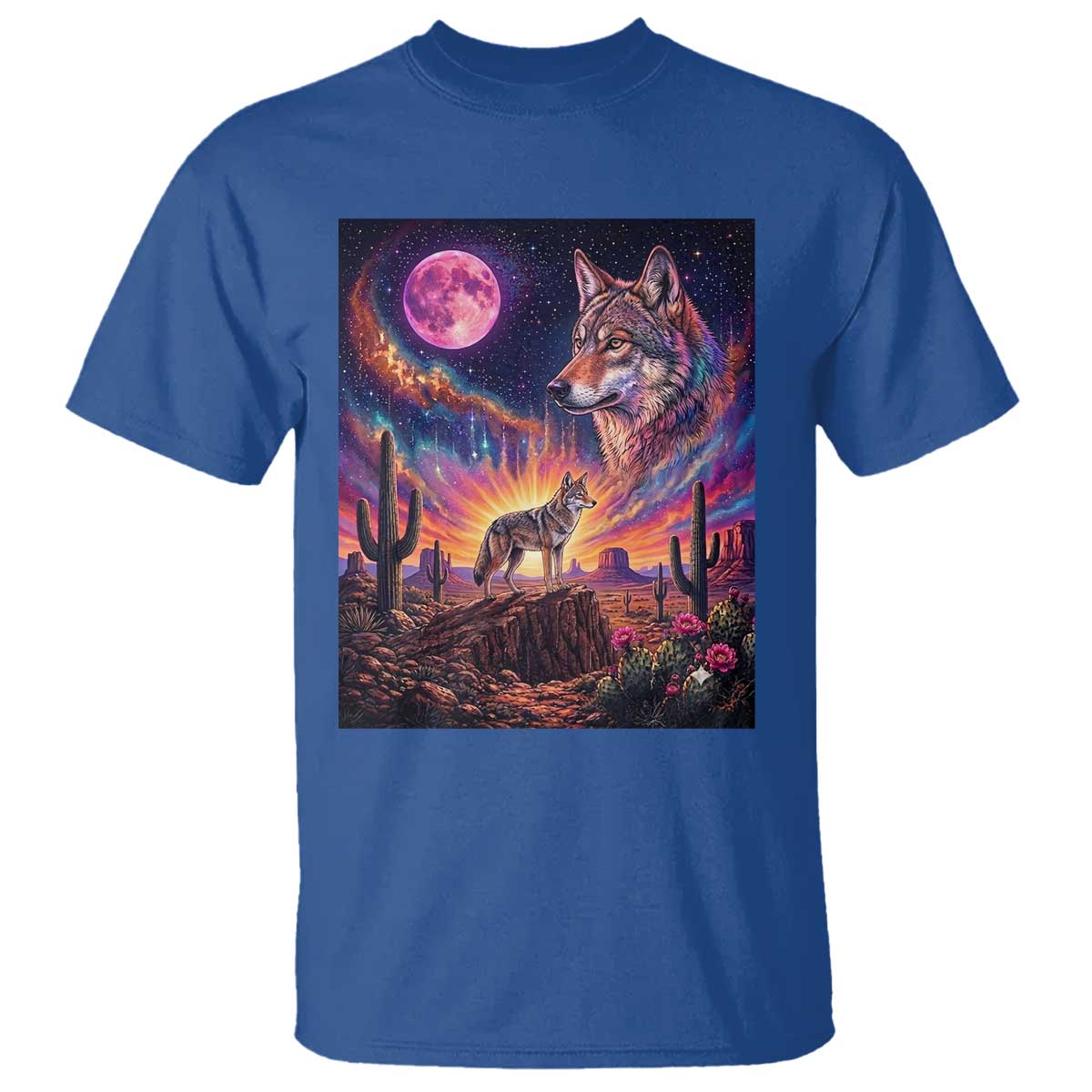 Arizona Coyote Vintage Desert Moon Retro Cactus T Shirt Southwest Wildlife Western Adventure Graphic