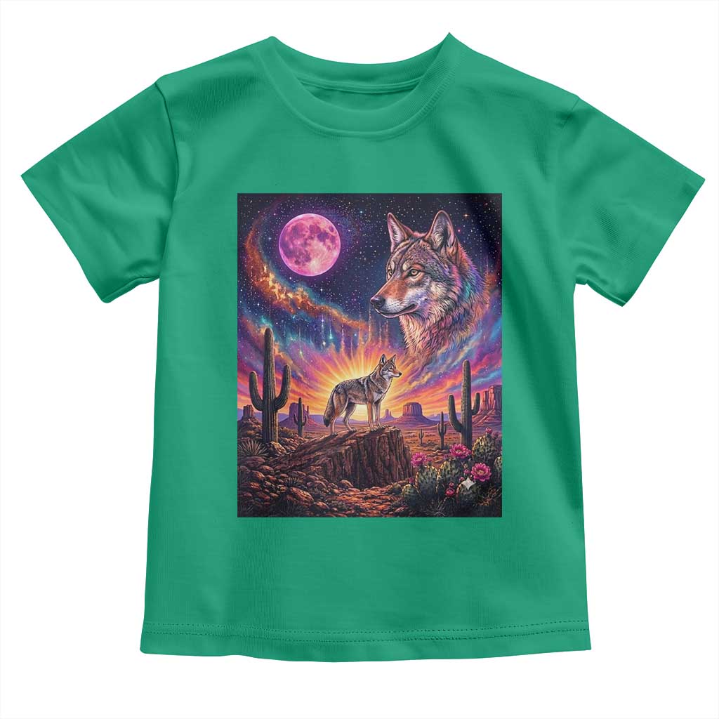 Arizona Coyote Vintage Desert Moon Retro Cactus Toddler T Shirt Southwest Wildlife Western Adventure Graphic