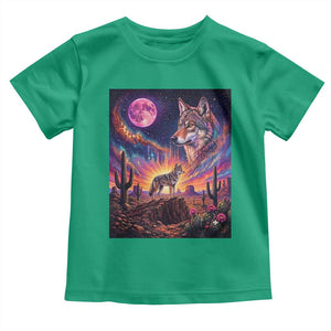 Arizona Coyote Vintage Desert Moon Retro Cactus Toddler T Shirt Southwest Wildlife Western Adventure Graphic