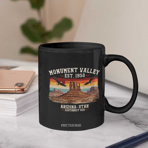 Retro Monument Valley Arizona Utah Sunset Established 1958 Coffee Mug Southwest Desert Eagle Road Trip Nature Souvenir