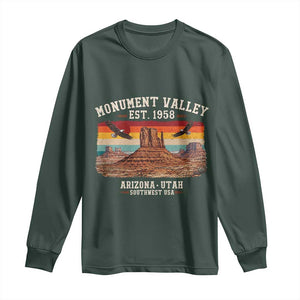 Retro Monument Valley Arizona Utah Sunset Established 1958 Long Sleeve Shirt Southwest Desert Eagle Road Trip Nature Souvenir
