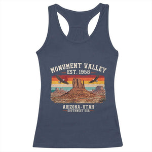 Retro Monument Valley Arizona Utah Sunset Established 1958 Racerback Tank Top Southwest Desert Eagle Road Trip Nature Souvenir