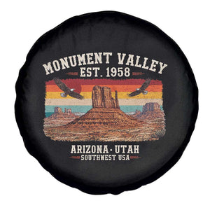 Retro Monument Valley Arizona Utah Sunset Established 1958 Spare Tire Cover Southwest Desert Eagle Road Trip Nature Souvenir TS14 Print Your Wear