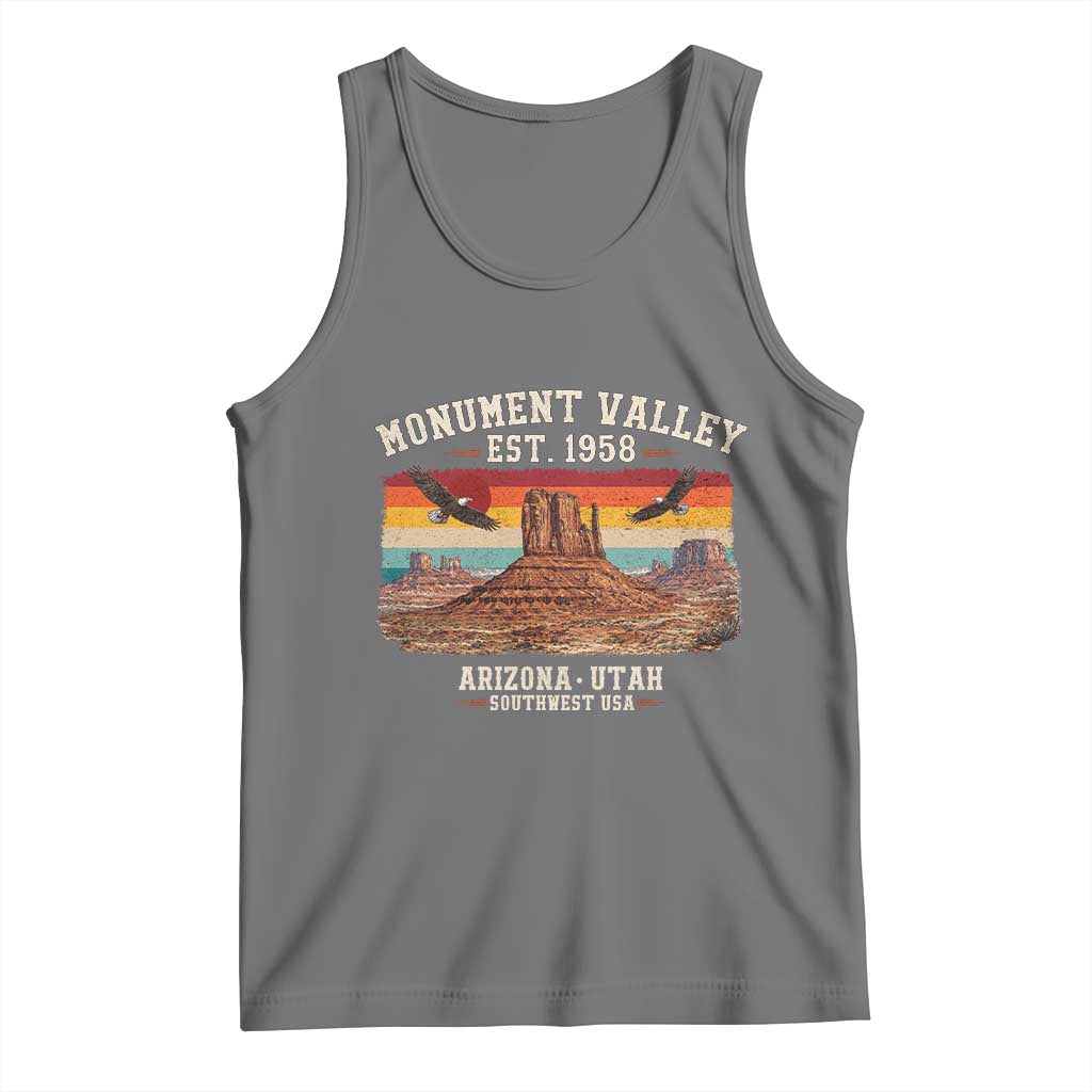 Retro Monument Valley Arizona Utah Sunset Established 1958 Tank Top Southwest Desert Eagle Road Trip Nature Souvenir