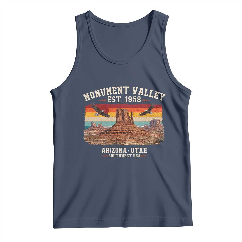 Retro Monument Valley Arizona Utah Sunset Established 1958 Tank Top Southwest Desert Eagle Road Trip Nature Souvenir