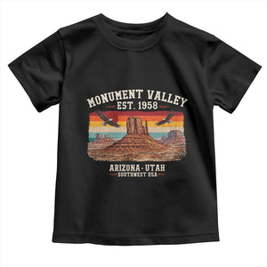 Retro Monument Valley Arizona Utah Sunset Established 1958 Toddler T Shirt Southwest Desert Eagle Road Trip Nature Souvenir