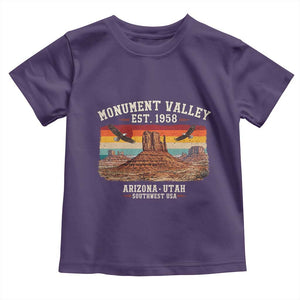Retro Monument Valley Arizona Utah Sunset Established 1958 Toddler T Shirt Southwest Desert Eagle Road Trip Nature Souvenir