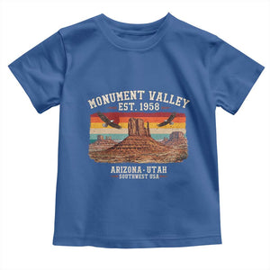 Retro Monument Valley Arizona Utah Sunset Established 1958 Toddler T Shirt Southwest Desert Eagle Road Trip Nature Souvenir