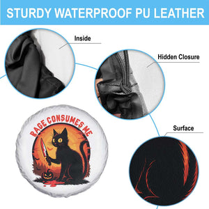 Funny Black Cat Halloween Funny Black Cat Murderous Cat With Knife Spare Tire Cover Rage Is Consuming Me TS14 Print Your Wear