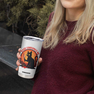Funny Black Cat Halloween Funny Black Cat Murderous Cat With Knife Tumbler Cup Rage Is Consuming Me TS14 Print Your Wear