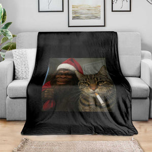 Funny Cat Selfie Bigfoot Christmas Sasquatch Throw Blanket TS14 Print Your Wear