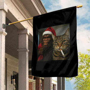 Funny Cat Selfie Bigfoot Christmas Sasquatch Garden Flag TS14 Print Your Wear