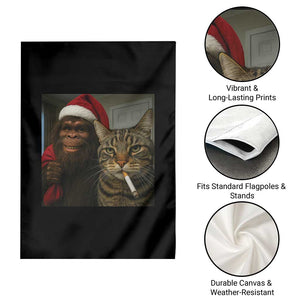 Funny Cat Selfie Bigfoot Christmas Sasquatch Garden Flag TS14 Print Your Wear