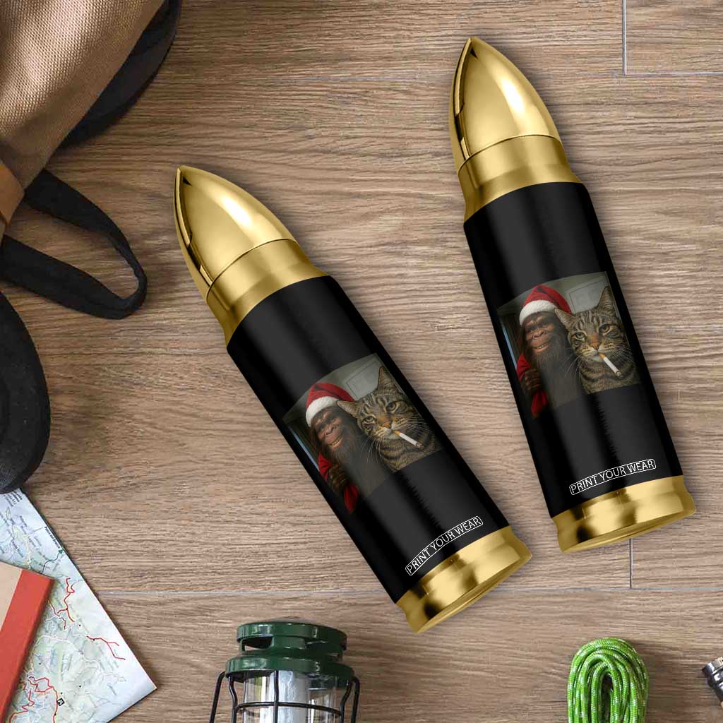 Funny Cat Selfie Bigfoot Christmas Sasquatch Bullet Tumbler TS14 Print Your Wear