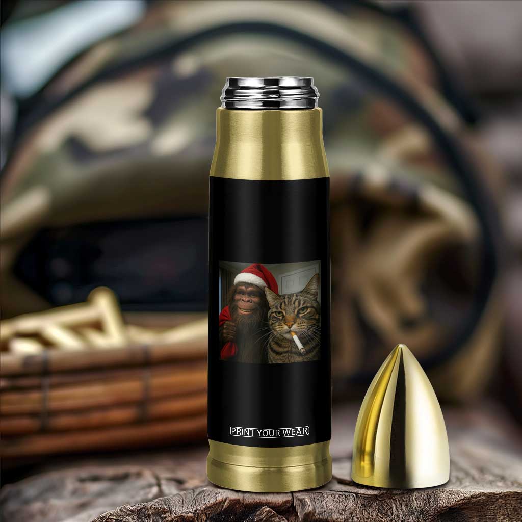 Funny Cat Selfie Bigfoot Christmas Sasquatch Bullet Tumbler TS14 Print Your Wear