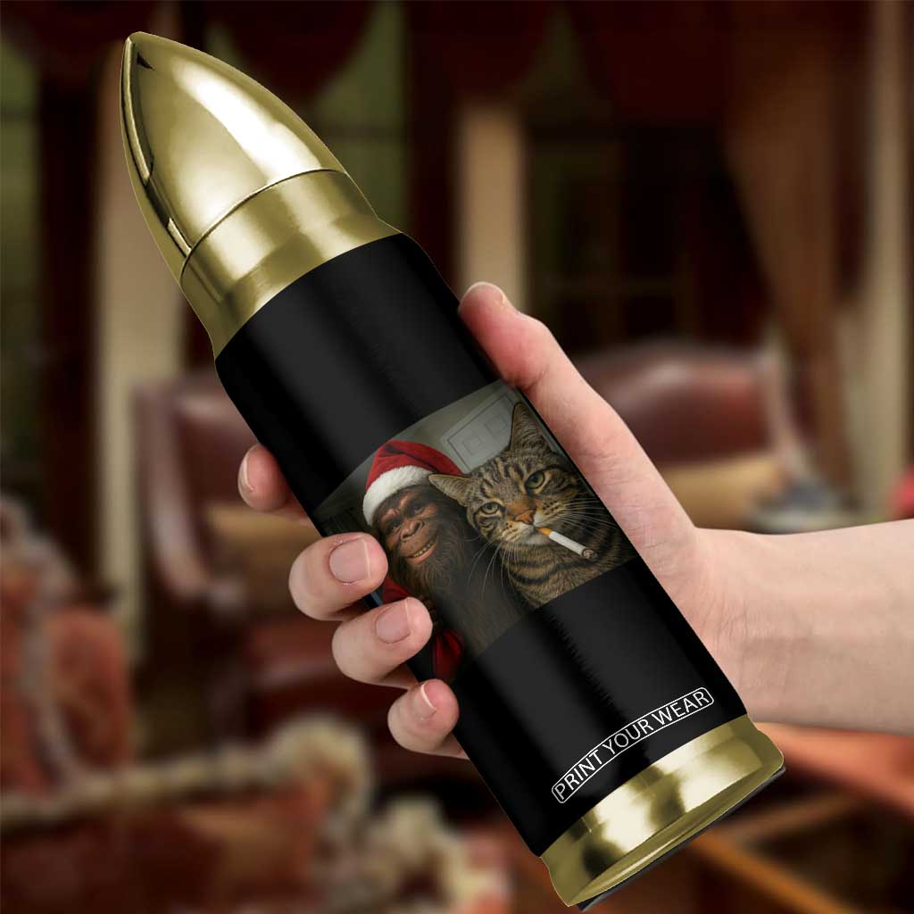 Funny Cat Selfie Bigfoot Christmas Sasquatch Bullet Tumbler TS14 Print Your Wear