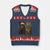 Funny Cat Selfie Bigfoot Xmas Sasquatch V-Neck Knit Sweater Vest TS14 Navy Red Print Your Wear