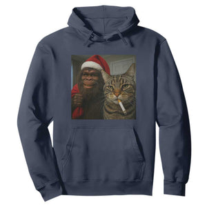 Funny Cat Selfie Bigfoot Christmas Sasquatch Hoodie TS14 Navy Print Your Wear