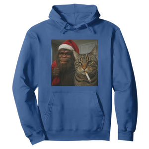 Funny Cat Selfie Bigfoot Christmas Sasquatch Hoodie TS14 Royal Blue Print Your Wear