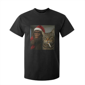Funny Cat Selfie Bigfoot Christmas Sasquatch T Shirt For Kid TS14 Black Print Your Wear