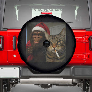 Funny Cat Selfie Bigfoot Christmas Sasquatch Spare Tire Cover TS14 Black Print Your Wear
