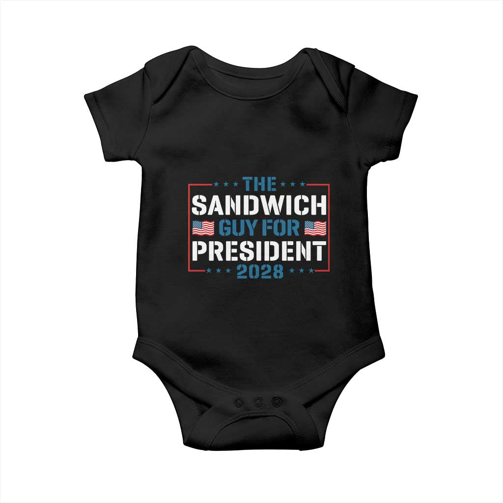 The Sandwich Guy for President 2028 Baby Onesie Free DC Funny Political Satire - Print Your Wear