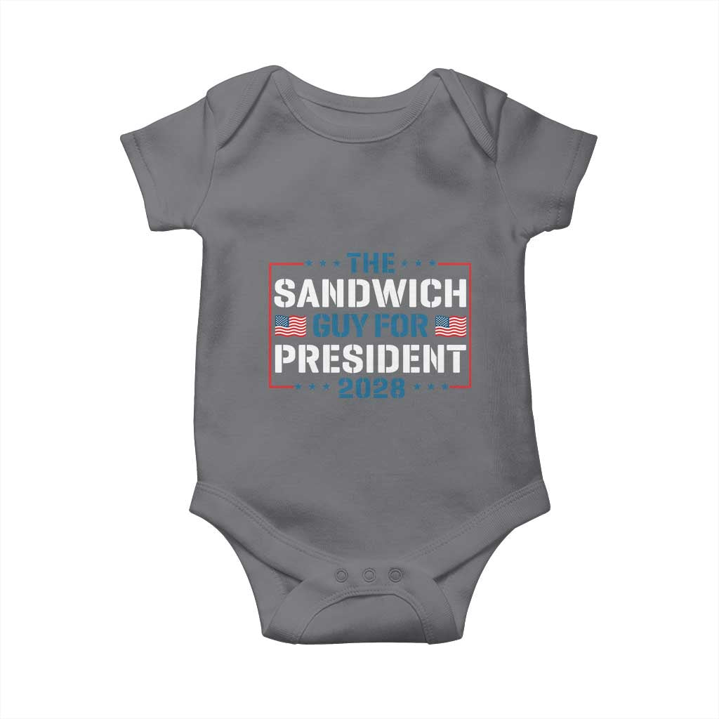 The Sandwich Guy for President 2028 Baby Onesie Free DC Funny Political Satire TS14 Charcoal Print Your Wear