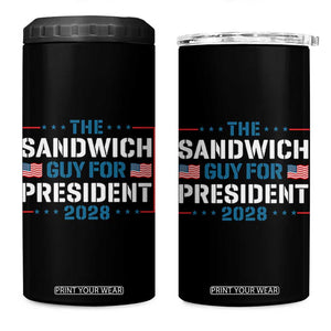 The Sandwich Guy for President 2028 4 in 1 Can Cooler Tumbler Free DC Funny Political Satire TS14 One Size: 16 oz Black Print Your Wear