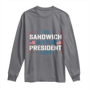 The Sandwich Guy for President 2028 Long Sleeve Shirt Free DC Funny Political Satire - Print Your Wear