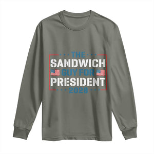 The Sandwich Guy for President 2028 Long Sleeve Shirt Free DC Funny Political Satire - Print Your Wear