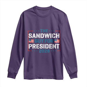 The Sandwich Guy for President 2028 Long Sleeve Shirt Free DC Funny Political Satire - Print Your Wear