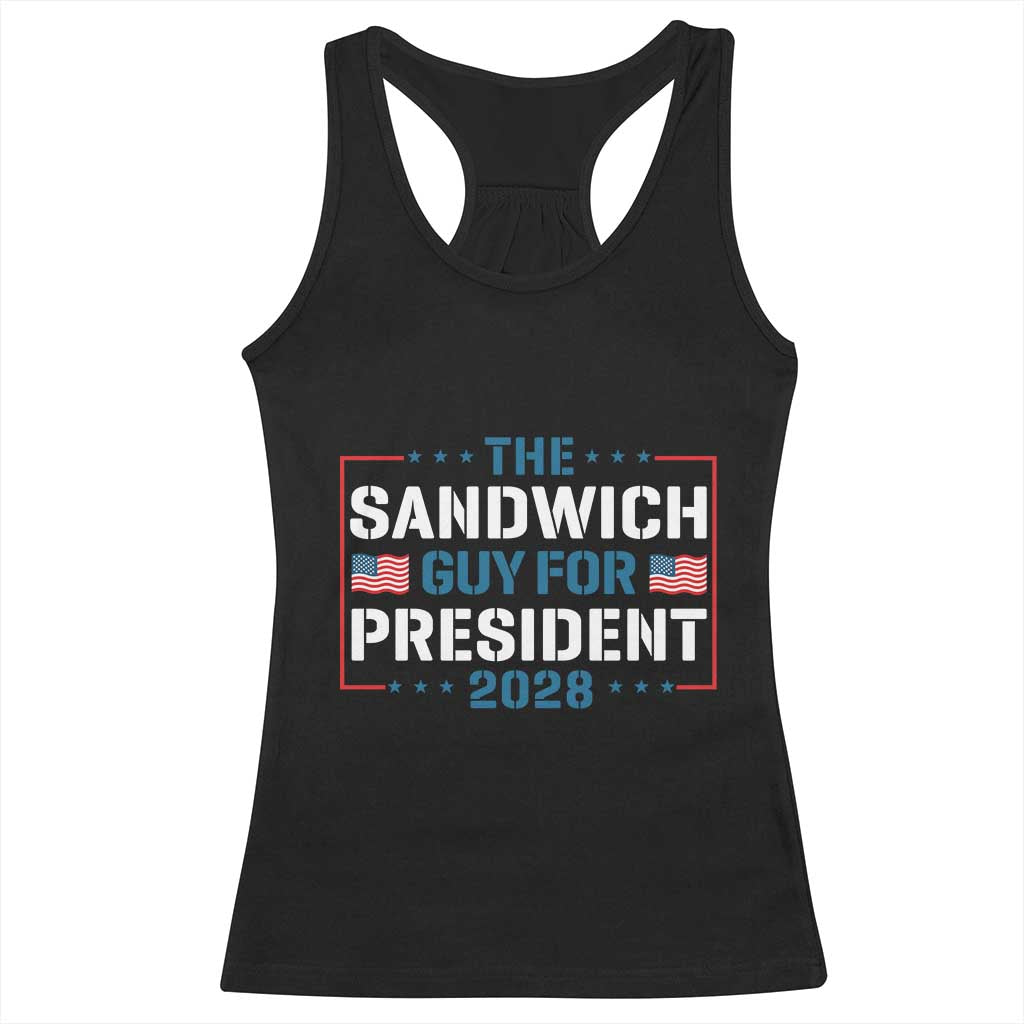 The Sandwich Guy for President 2028 Racerback Tank Top Free DC Funny Political Satire - Print Your Wear