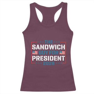 The Sandwich Guy for President 2028 Racerback Tank Top Free DC Funny Political Satire TS14 Maroon Print Your Wear